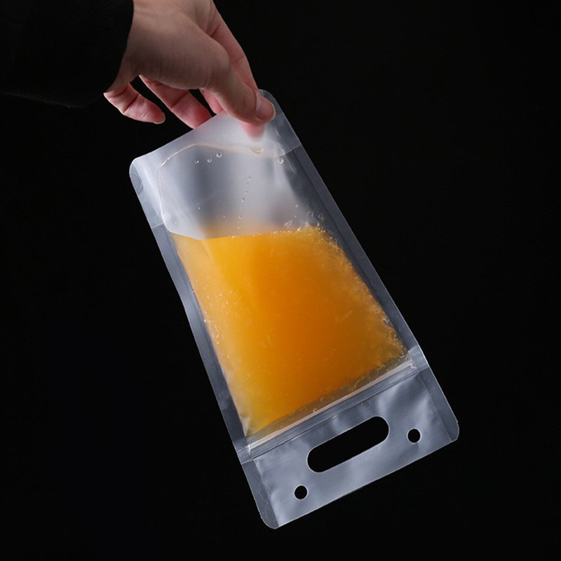 dropship 30pcs Reusable Juice Bags; Clear Drink Pouches Bags; 500ml/16.9oz; Disposable Plastic Zipper Juice Bags; Smoothie Drinks Container Bags