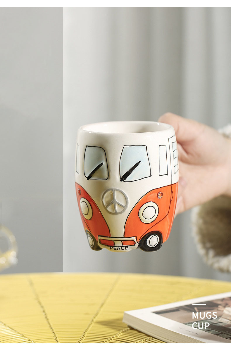 dropship Creative Ceramic Bus Cup Interesting Milk Coffee Mug