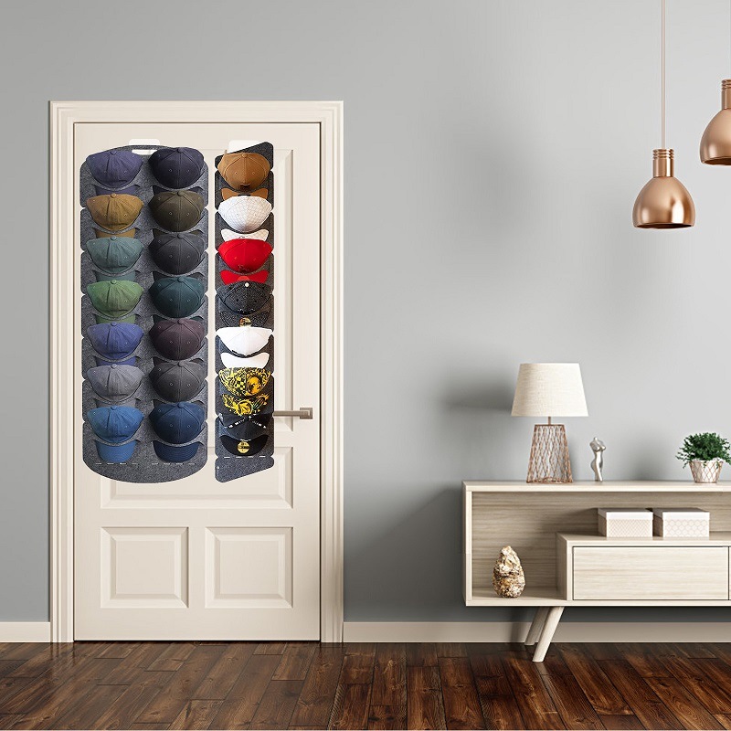 dropship Hanging Hat Organizers For Baseball Cap Felt Storage Holders For Bedroom Closet Space Saving Wall Door Felt Storage Rack