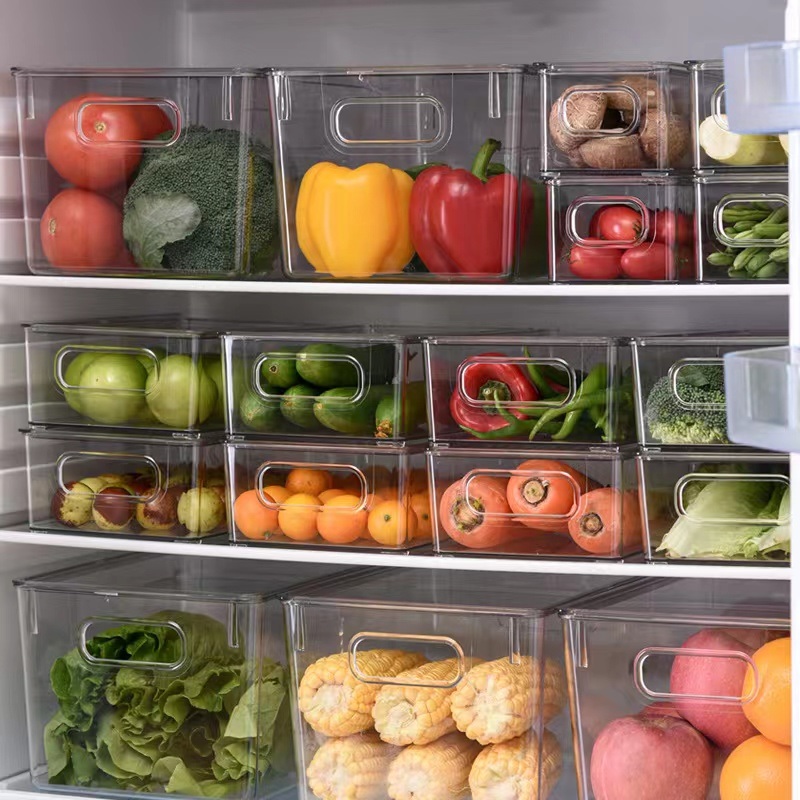 dropship Storage Box Fridge Organizer Fresh Vegetable Fruit Boxes Drain Basket Storage Containers Pantry Kitchen Organizer For Kitchen