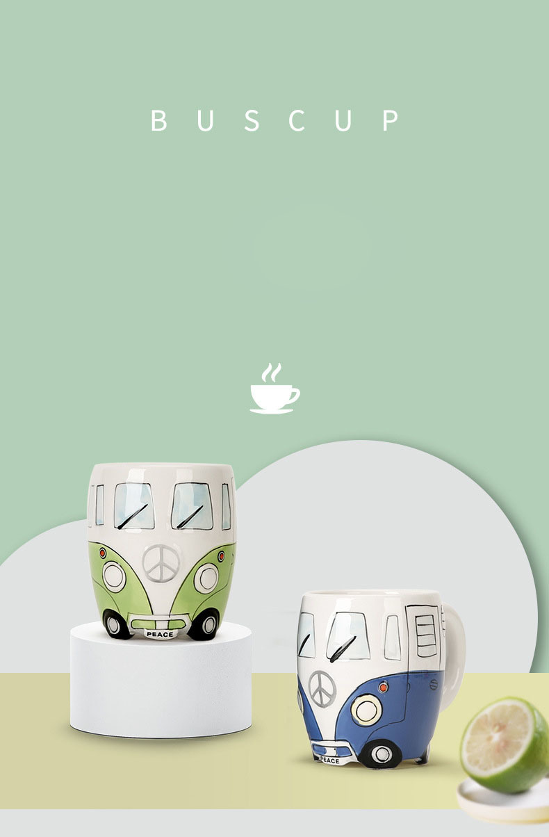dropship Creative Ceramic Bus Cup Interesting Milk Coffee Mug