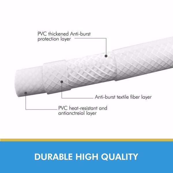 dropship PVC Shower Hose 71 Inches Extra Long Smooth Handheld Shower Hose Flexible Anti-Kink Handheld Shower Head Hose with brass spin inner core White
