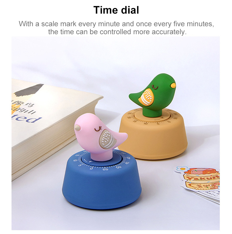 dropship Bird Timer Reminder Countdown Stopwatch Alarm 60 Minute Kitchen Cooking Learning Timers Mechanical Wind-up Counter Alarm Clocks
