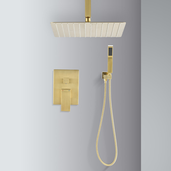 dropship Ceiling Mounted Shower System Combo Set with Handheld and 12"Shower head