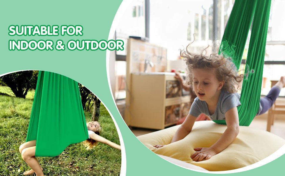 dropship 1pc Indoor Therapy Sensory Swing For Kids; Outdoor Room Adjustable Fabric Hammock For Children Teens Autism; ADHD; Aspergers; Sensory Integration; 59×110inch
