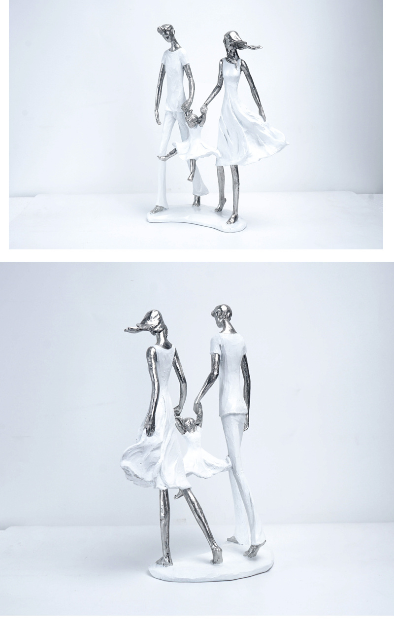 dropship NORTHEUINS Resin Family Statues Nordic Creative Abstract Figurines for Interior Home Living Room Desktop Decoration Accessories