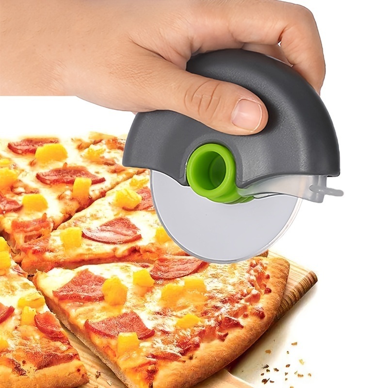 dropship 1pc Stainless Steel Round Wheel Cutter With Lid For Cake; Bread; And Pies - Kitchen Baking Tool With Roulette Roller; Suitable For Home Kitchen Baking; Household Pizza Baking