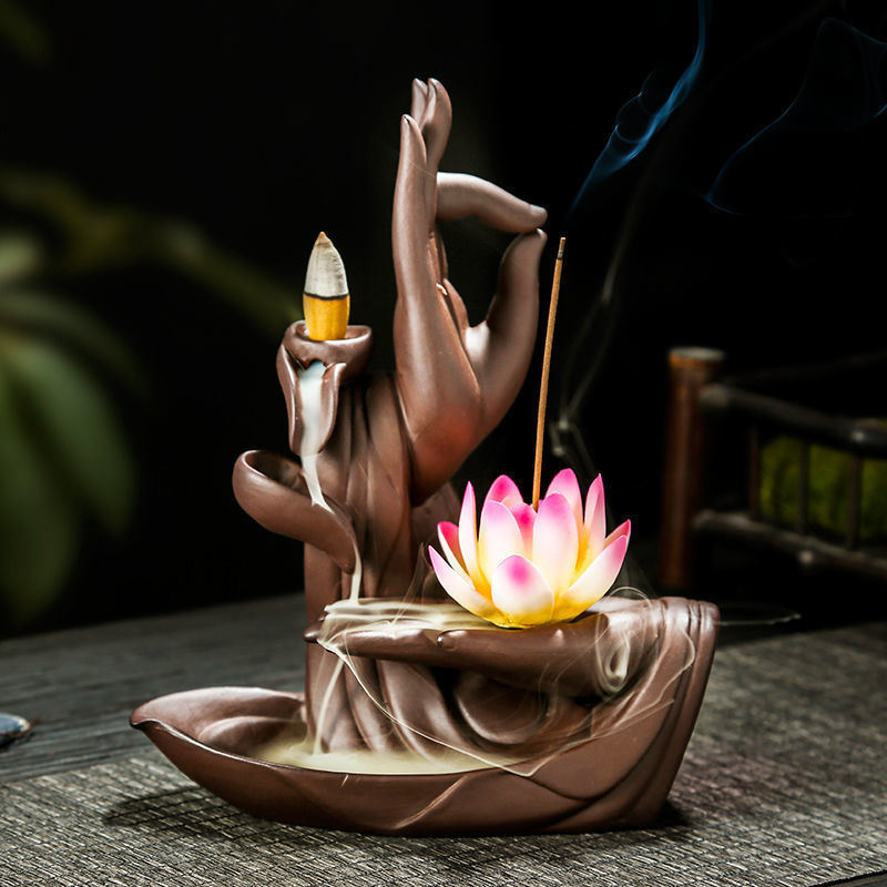 dropship 1pc Reversible Lotus Floral Aromatherapy Furnace Purple Sand Ornament
