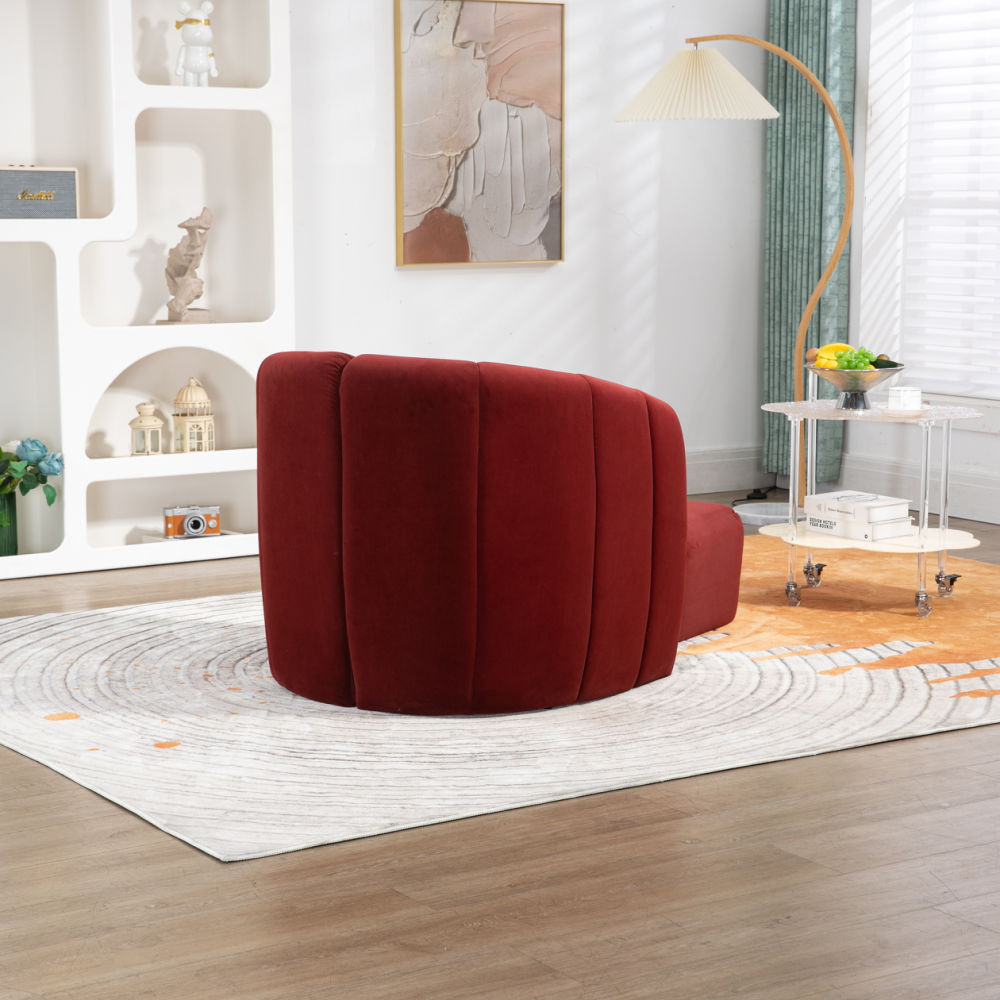 dropship COOLMORE Accent Chair with Ottoman, Mid Century Modern Barrel Chair Upholstered Club Tub Round Arms Chair for Living Room
