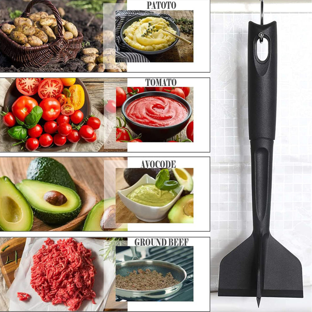 dropship 1pc Meat Chopper; Hamburger Chopper; Heat Resistant Meat Masher; Ground Beef Smasher; Meat Chopper For Ground Beef; Turkey; Meat; Potato Masher Kitchen Gadgets And Utensil