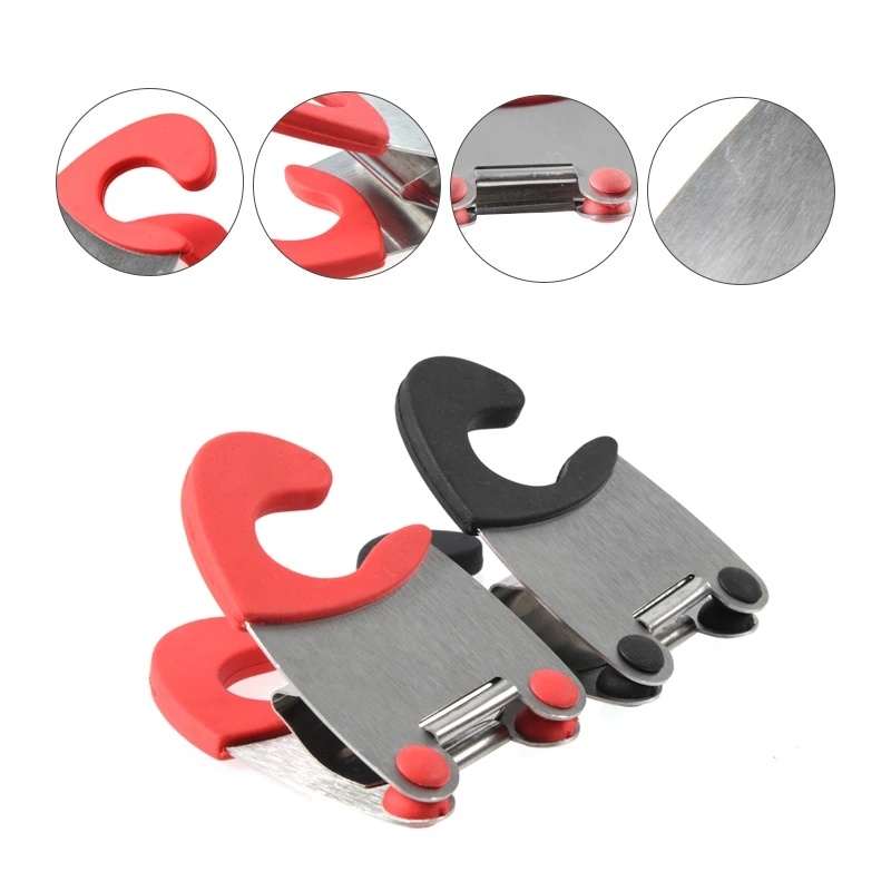 dropship 1pc Bowl Clip Stainless Steel Pot Side Clips Anti-scalding Spoon Holder Kitchen Bowl Clip Black Red