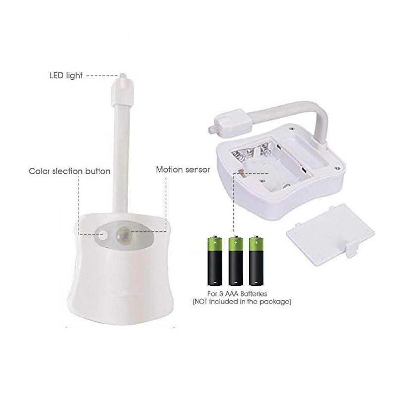 dropship 1pc 16 Colors Toilet Light, Human Motion Sensor Night Light, Bathroom Accessories