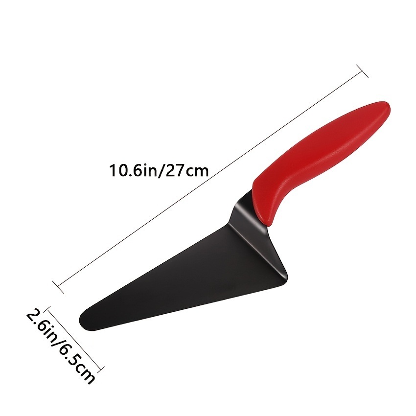 dropship 1pc; Cake Server; Stainless Steel Pizza Shovel; Black Red Cake Knife Cake Cutter; Pizza Pie Server; Kitchen Baking Tool; Household Item