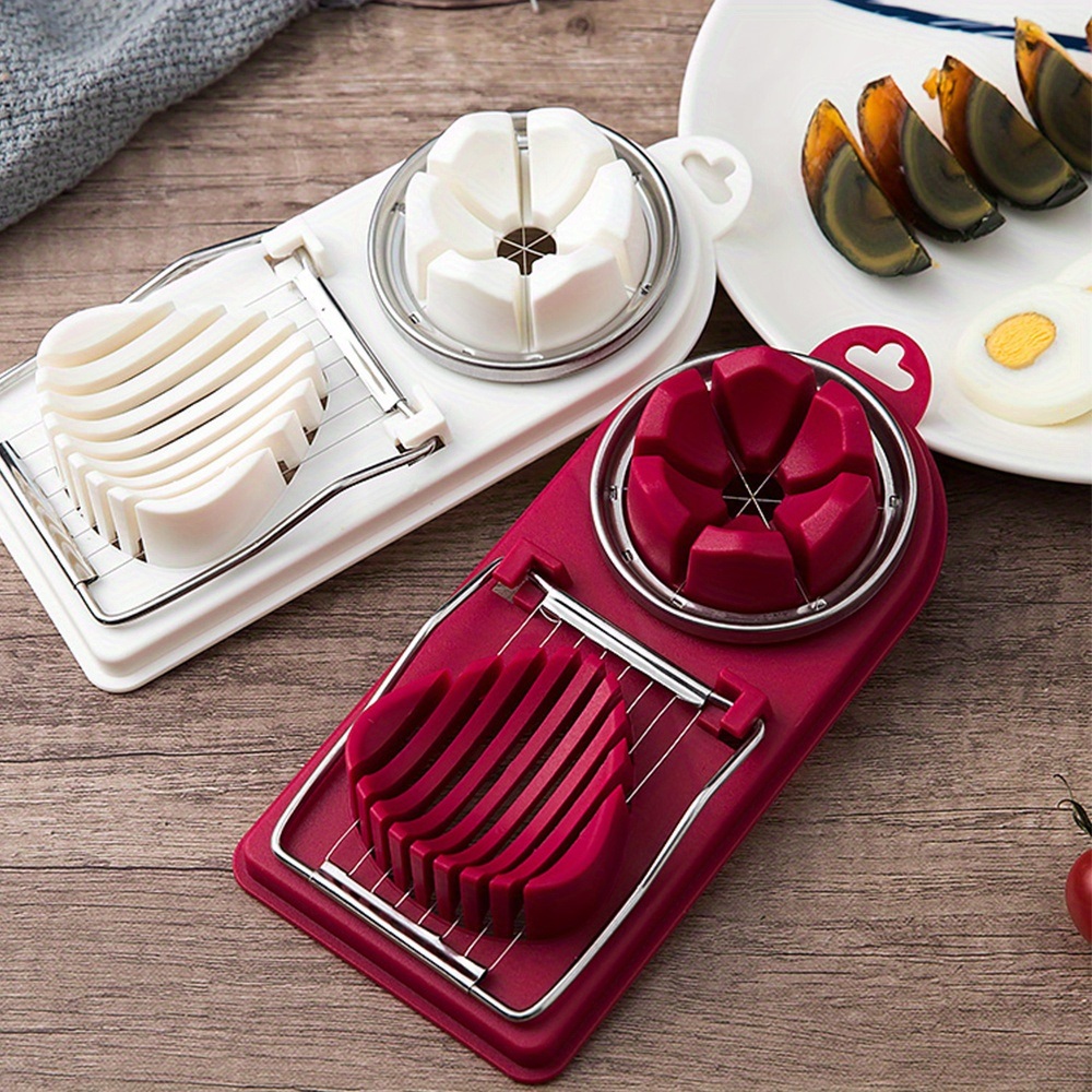 dropship 1pc Multifunctional Egg Cutter; Stainless Steel Egg Slicer Sectioner Cutter Mold; Flower-Shape Luncheon Meat Cutter; Kitchen Gadgets