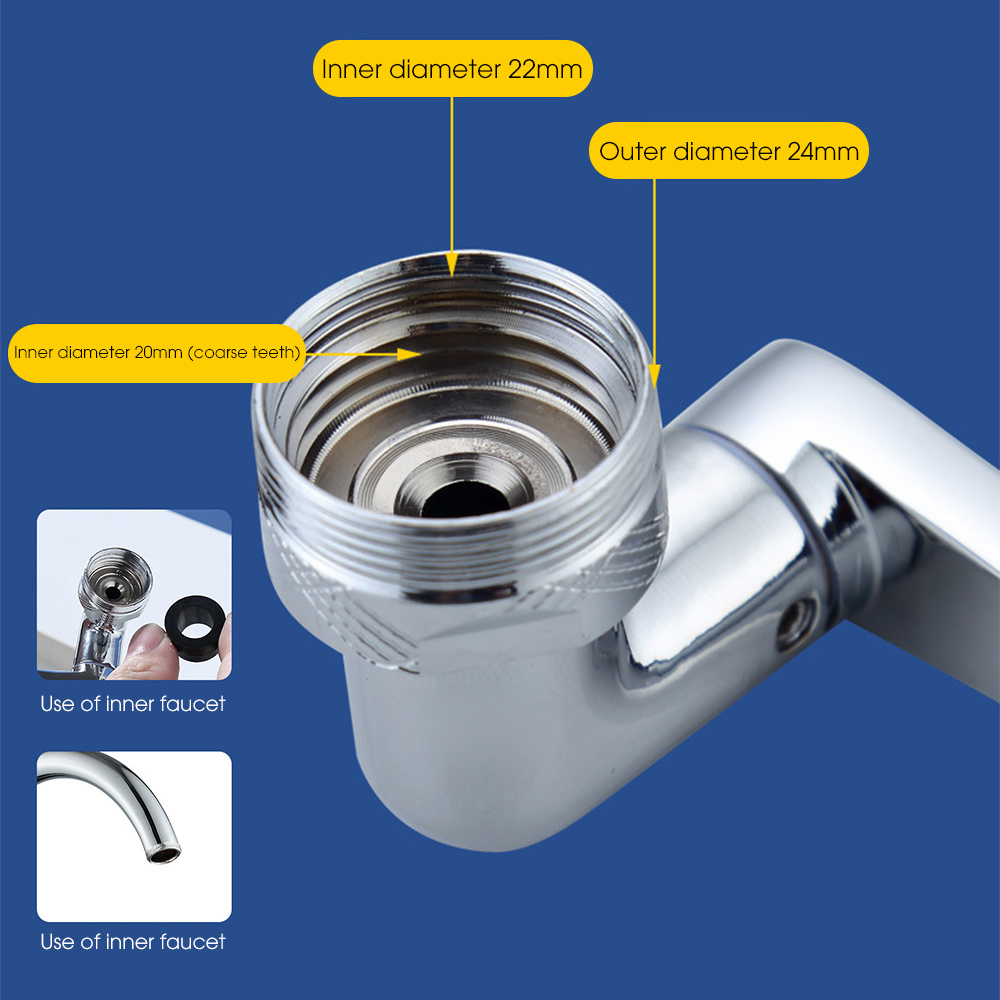 dropship 1080° Rotatable Filter Faucet Spray Head Wash Basin Faucet Extender Adapter Anti-Splash Kitchen Tap Extend Bathroom Accessories