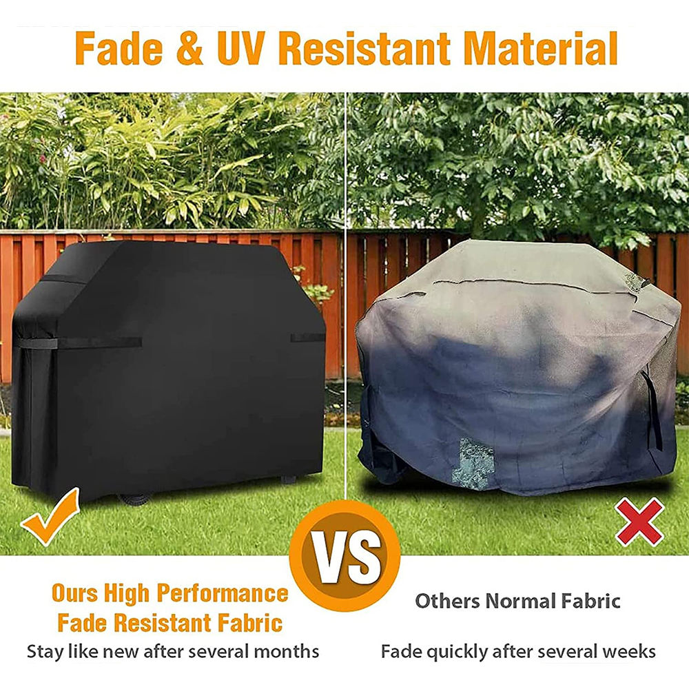 dropship Barbecue Cover Weatherproof 210d Oxford Cloth Tear-resistant Grill Hood With Self-adhesive Straps Storage Bag 145x61x117cm