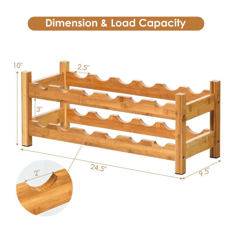 dropship Kitchen Natural Bamboo Products Wine Rack Display Storage Holder Shelf