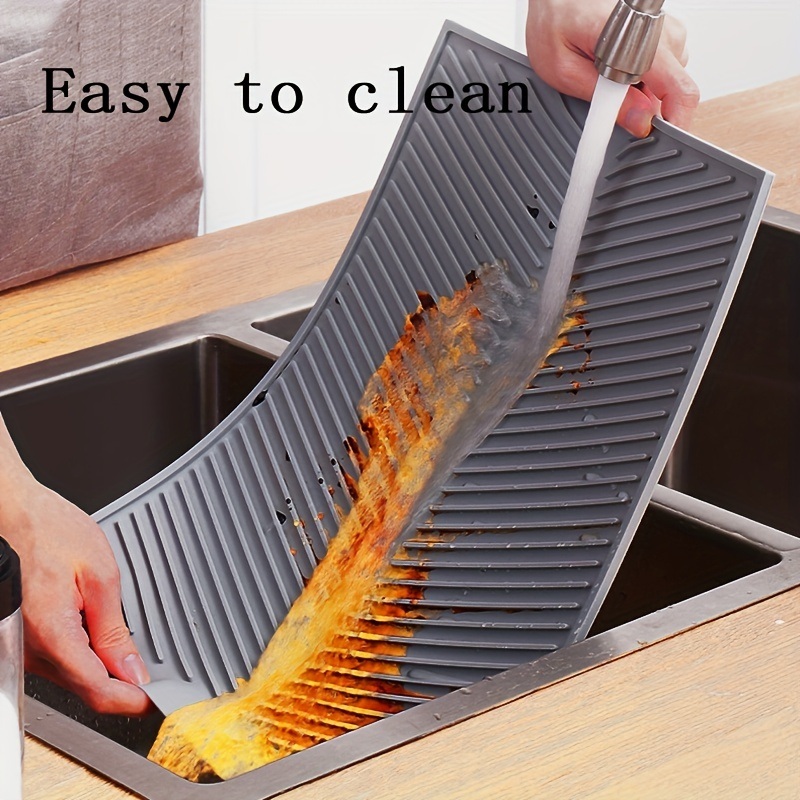 dropship 1pc Silicone Draining Board Mat, Folding Draining Mat, Large Drain Pad, Eco-Friendly Drainer Mat Heat Resistant Pot Mat Dishwasher Safe Trivet Mat, Kitchen Accessories