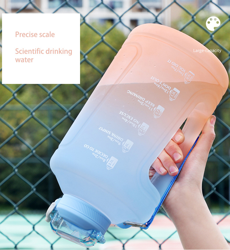 dropship YCALLEY Sport Water Bottle Reminder Silicone Sith Straw Waterbottle Items Fitness Big Bottles 1500ML / 2300ML / 3800ML Sport