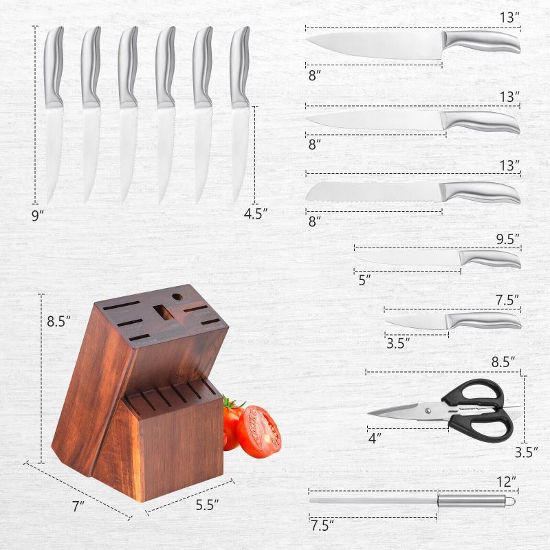 dropship Daily Necessities Kitchen Knife Set Stainless Steel Knife Block Set
