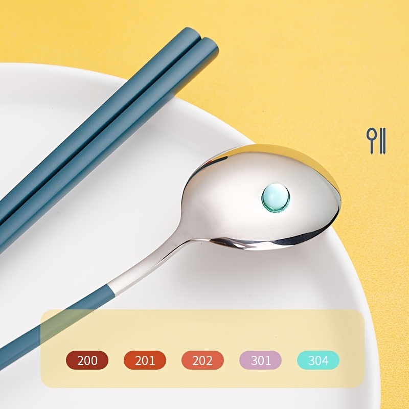 dropship 3pcs Portable Stainless Steel Cutlery Set; Fork Spoon Chopsticks With Case