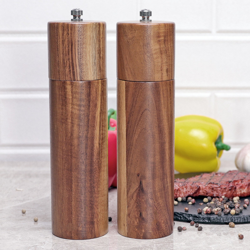 dropship Wooden Salt and Pepper Grinder Set Manual Salt and Pepper Mills for Seasoning; Meal Prep; Cooking; Serving; Dining; BBQ Tools