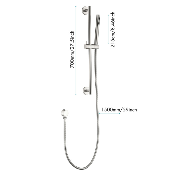 dropship Eco-Performance Handheld Shower with 28-Inch Slide Bar and 59-Inch Hose