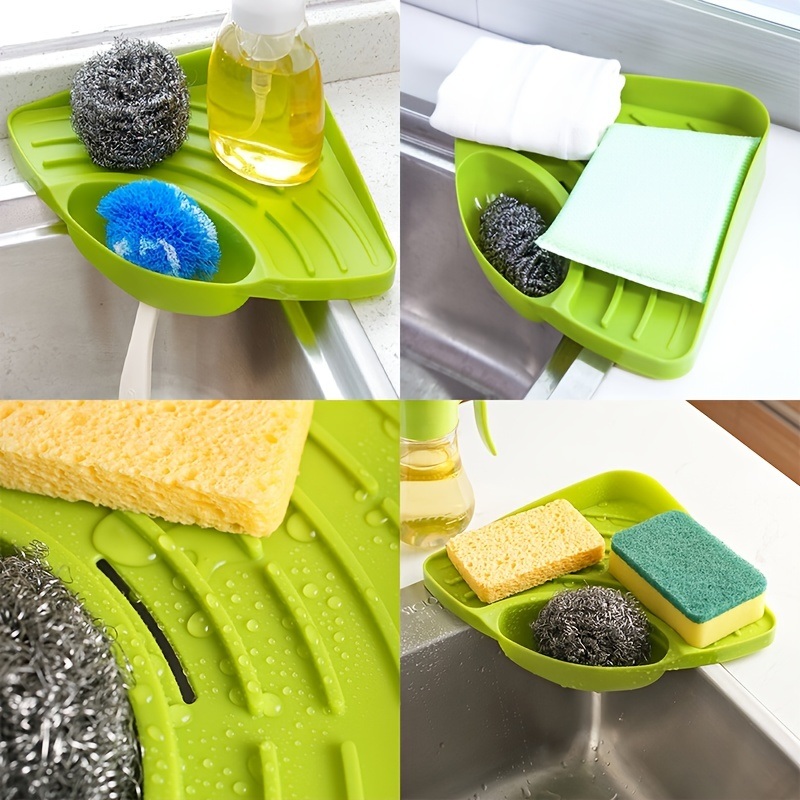 dropship 1pc Portable Kitchen Sink Corner Storage Rack Sponge Holder Wall Mounted Tool