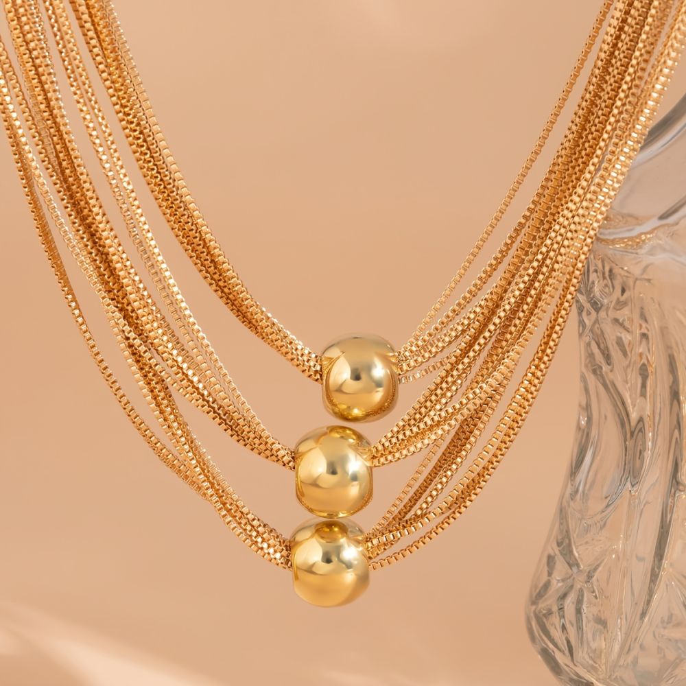 dropship Exaggerated Multi-layer Chain Necklace Stackable Punk Style Neck Jewelry For Party Clothings Decoration