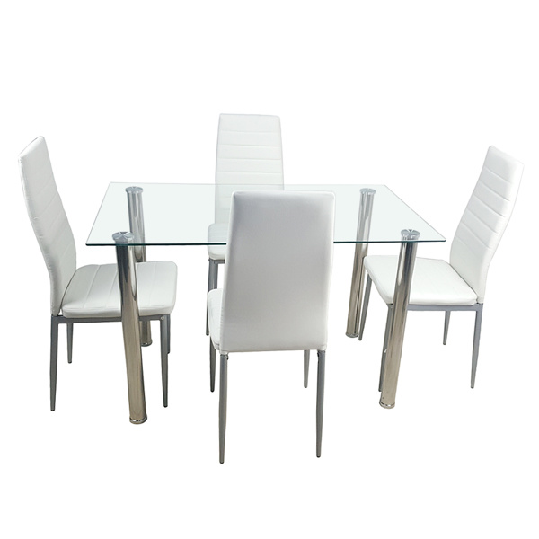 dropship 110CM Clear Color Dining Table Set (This product will be split into two packages) (replace 64512970)