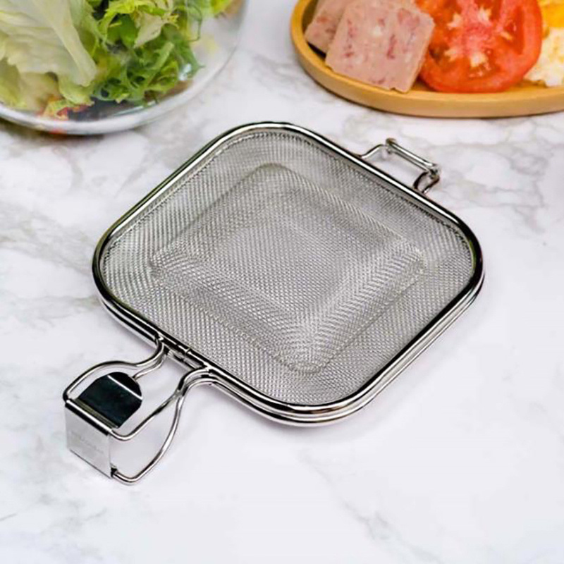 dropship Sandwich Toaster Bread Grill Net Stainless Steel Sandwich Grilling Basket Foldable Sandwich Baking Tool Oven Food Grill Rack