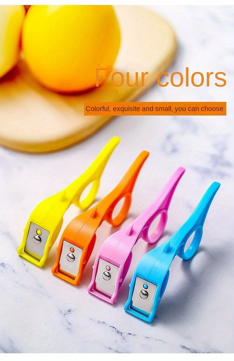 dropship 1pc, Portable Fruit Peeler, Stainless Steel Ring Pear Orange Kiwi Peeling Knief, Multi-functional Potato Vegetable Kitchen Dining Tool