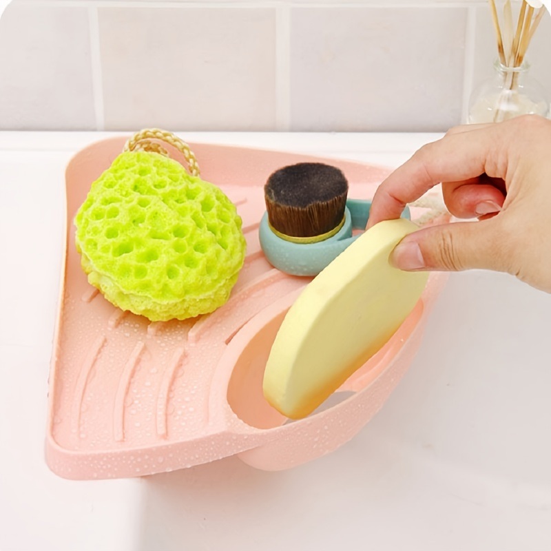 dropship 1pc Portable Kitchen Sink Corner Storage Rack Sponge Holder Wall Mounted Tool