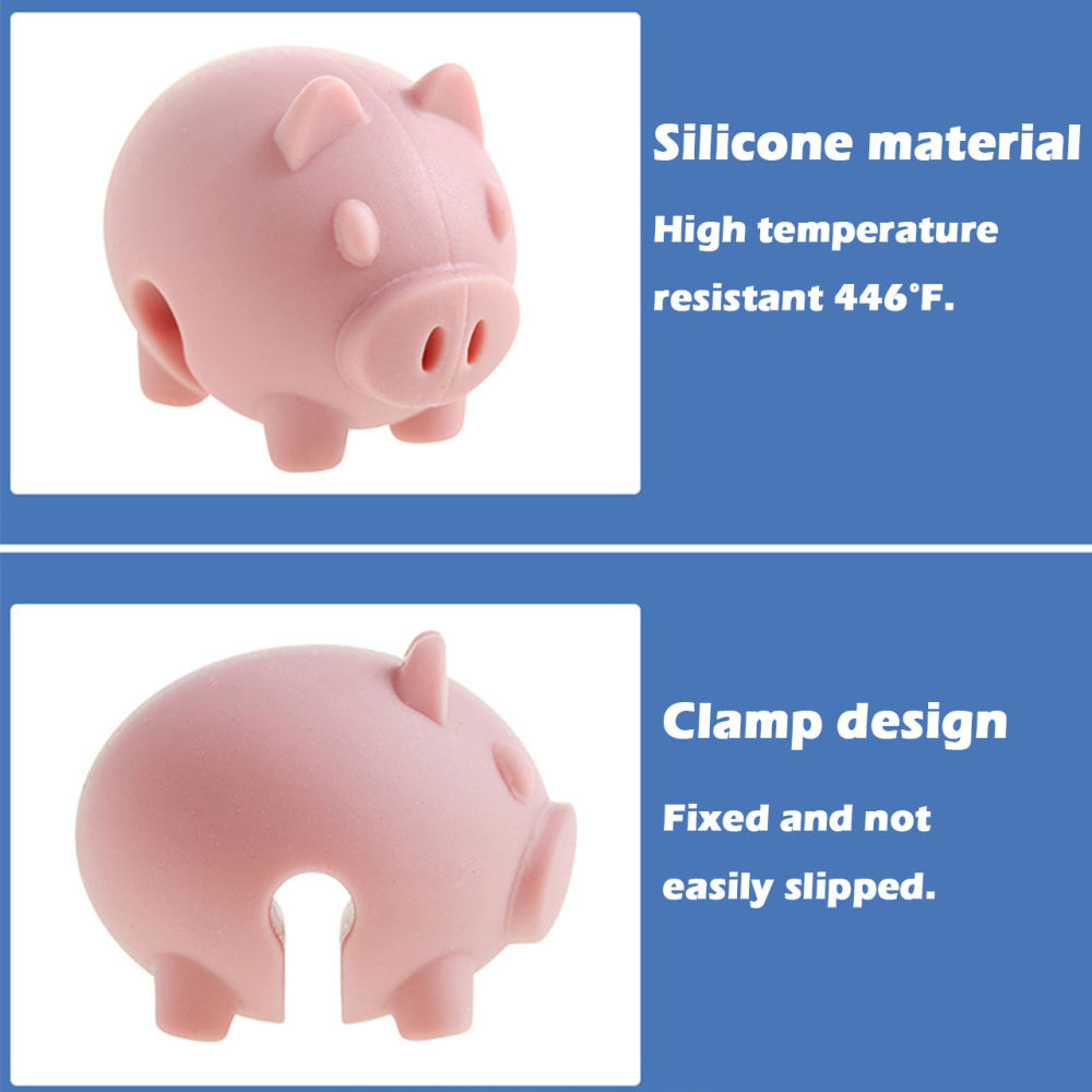 dropship 3pcs/Pack; Silicone Spill Resistant Pot Lid Clip; High Temperature Resistant 446°F Animal Shape Kitchen Gadgets