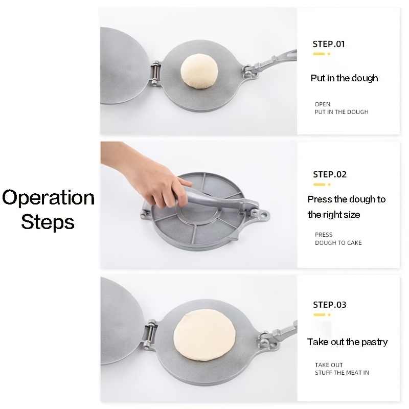 dropship 1pc Manual Pastry Press; Mexican Pasta Press; Kitchen Utensils For Home; Restaurant; 7.87"×7.87" 6.3"×6.3"
