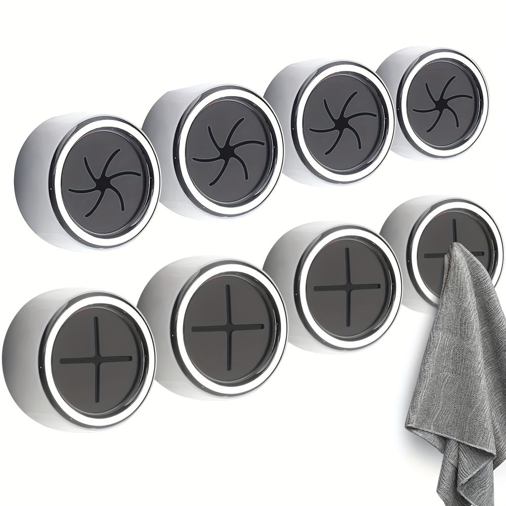 dropship 1/3/8pcs Kitchen Towel Holder, Self Adhesive Wall Dish Towel Hook, Round Wall Mount Towel Holder For Bathroom, Kitchen And Home, Wall, Cabinet, Garage, No Drilling Required