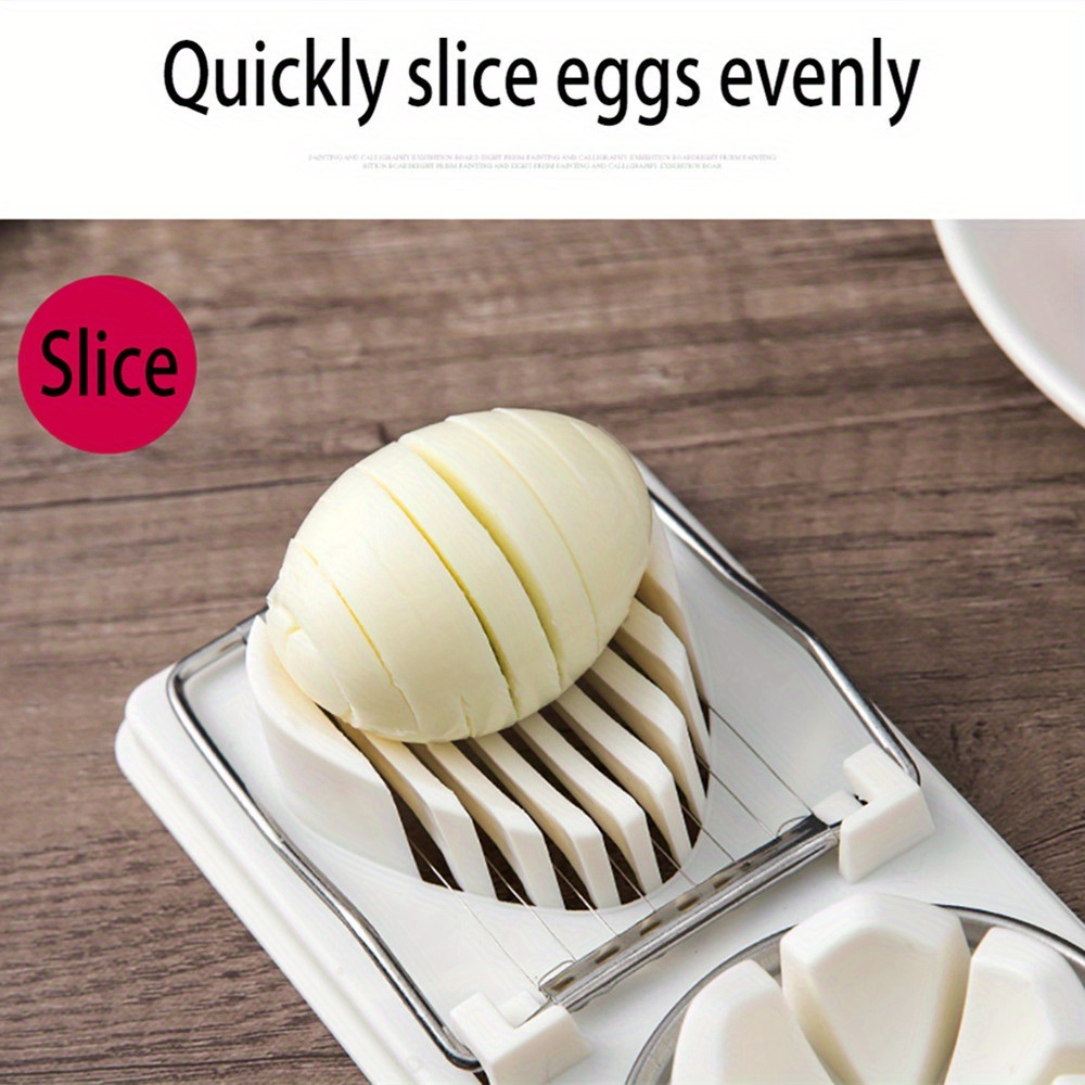 dropship 1pc Multifunctional Egg Cutter; Stainless Steel Egg Slicer Sectioner Cutter Mold; Flower-Shape Luncheon Meat Cutter; Kitchen Gadgets
