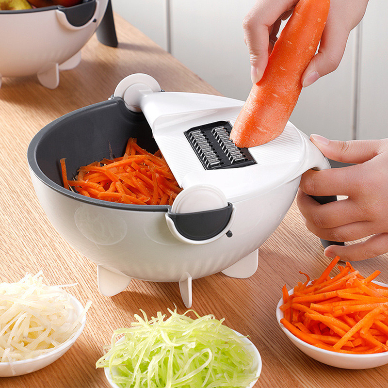 dropship 9 in 1 Multifunctional Cutting and Draining Basket for Vegetables with Household Potato Shredder - Kitchen Tool