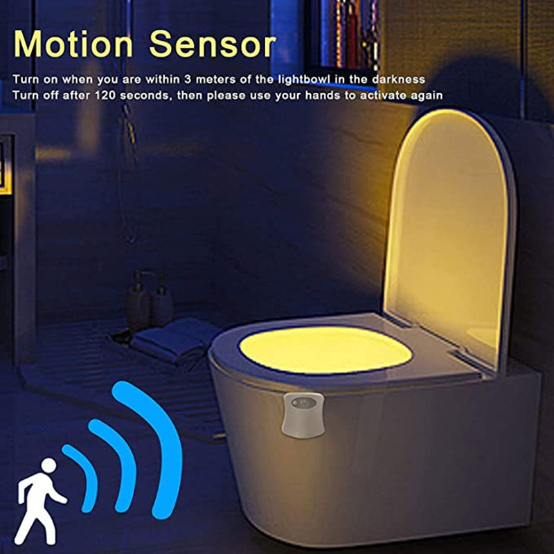 dropship 1pc 16 Colors Toilet Light, Human Motion Sensor Night Light, Bathroom Accessories
