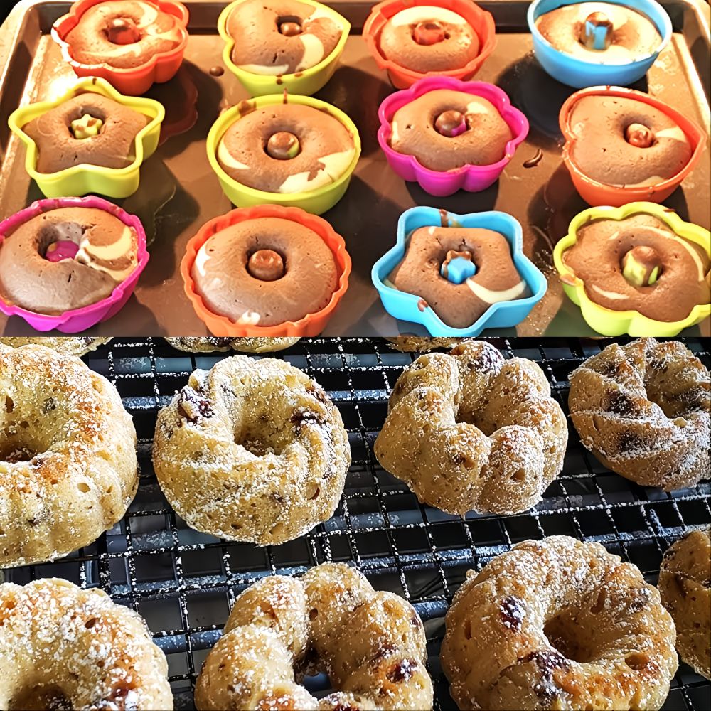dropship 24pcs Silicone Molds; Nonstick Silicone Donut Mold; Silicone Baking Cups; Silicone Donut Pan; Muffin; Jello; Bagel Pan; Oven; Microwave; Dishwasher Safe; 2.95"×1.1"