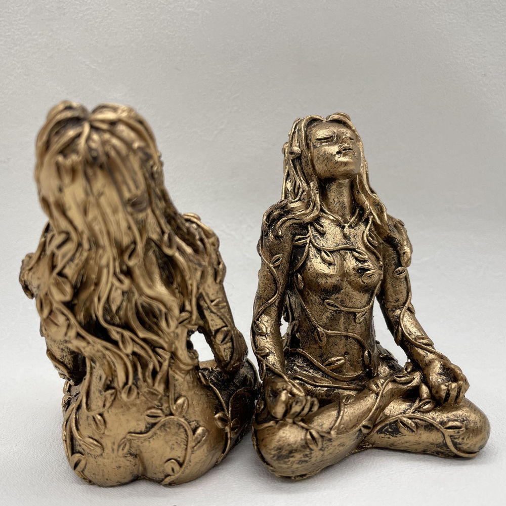 dropship Mother Earth Statue Mini Gaia Fairy Decorative Buddha Statue Decorative Figurines Goddess Healing Chakra Meditation Home Decor