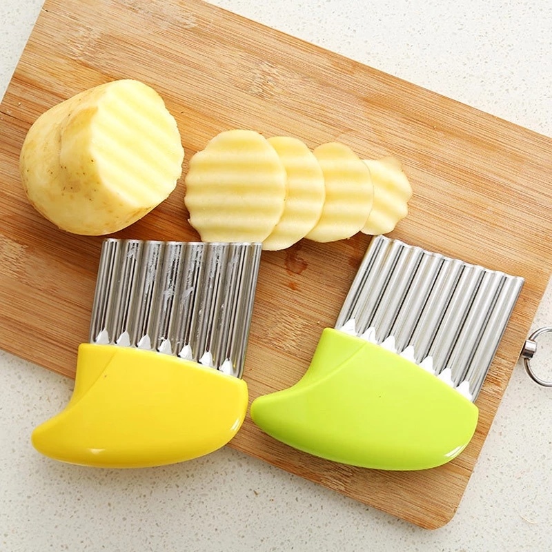 dropship Potato Cutter Stainless Steel Wavy Knife French Fry Chip Cutter