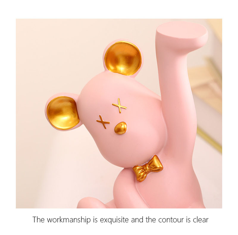dropship NORTHEUINS Resin Bear Empty Pocket House Entry Decoration Tray Keys Receiver Storage Figurines for Interior Home Object Statues