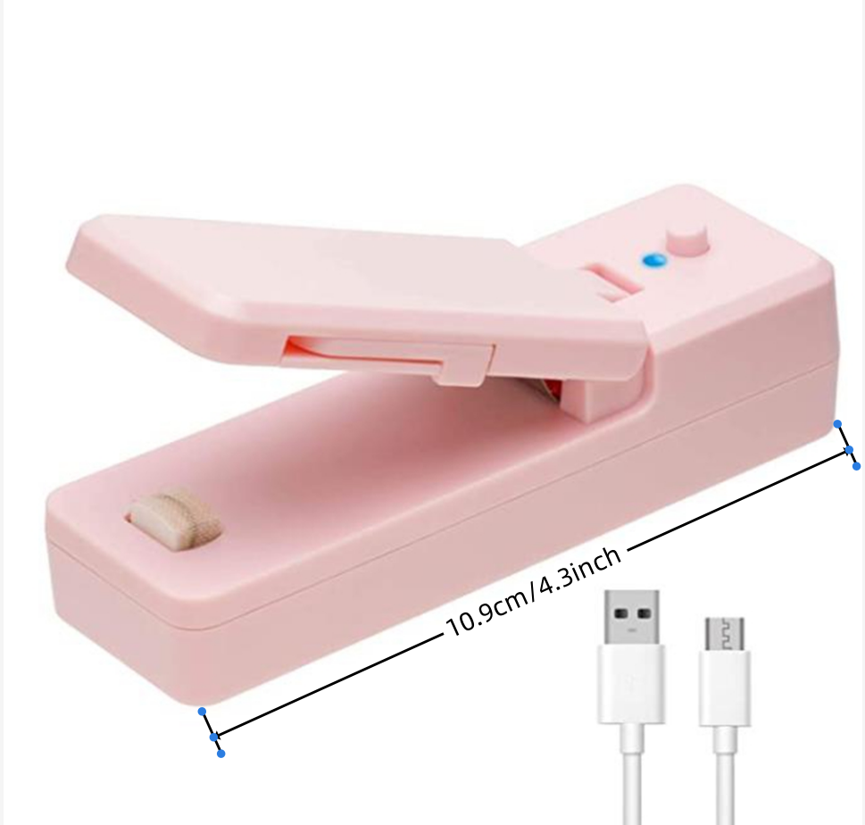 dropship 1pc 2 In 1 USB Chargable Mini Bag Sealer Heat Sealers With Cutter Knife Rechargeable Portable Sealer For Plastic Bag Food Storage