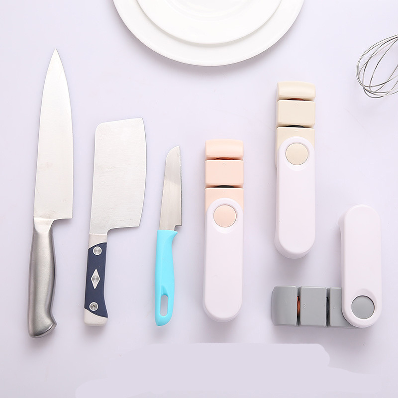 dropship 1pc Manual Two-stage Knife Sharpener; Kitchen Quick Sharpening Stone; Kitchen Supplies