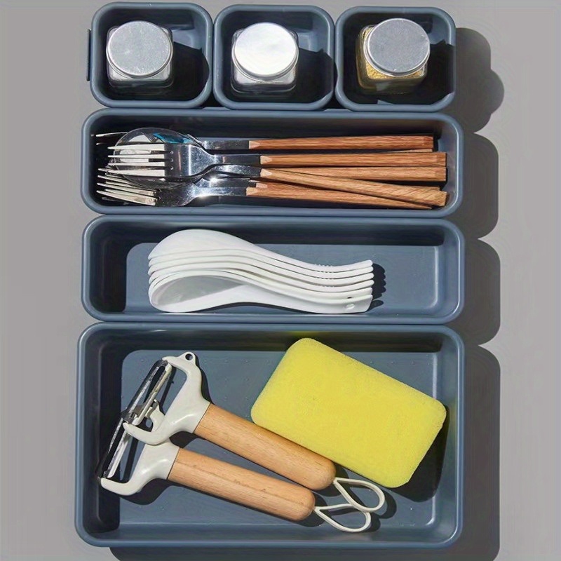 dropship 8pcs Home Drawer Organizer; Multipurpose Plastic Storage Box; Tableware Storage Container; Medicine Box; Office Supplies Storage & Organization; Free Combination Small Objects Finishing Box