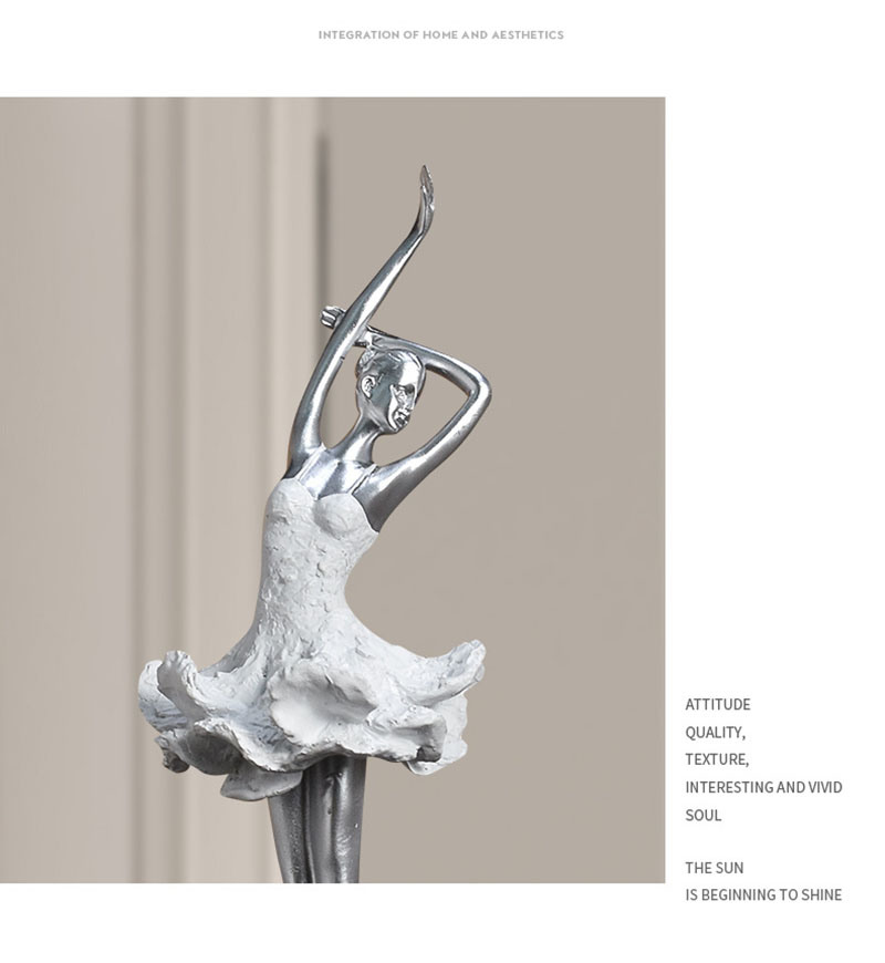 dropship NORTHEUINS Resin Ballet Dancer Figurines for Interior Art Girl Statue Home Living Room Bedroom Entrance Display Decor Accessorie