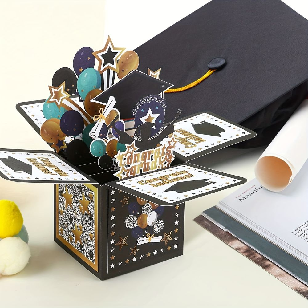 dropship 1pcs; 3D Graduation Pop Up Card; Class Of 2023 Congrats Grad Card; Congratulation Greeting Card With Envelope; Graduation Party Supplies; Party Supplies; Holiday Favors