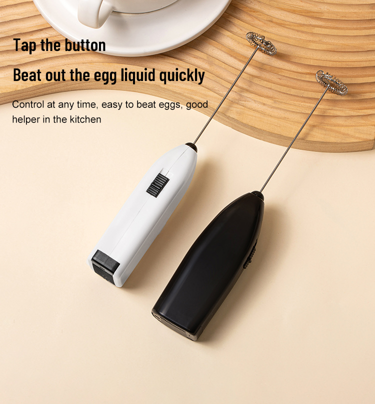 dropship Mini Stainless Electric Handheld Egg Beater Household Kitchen Steel Coffee Milk Tea Blender Beat up the Cream Stirring