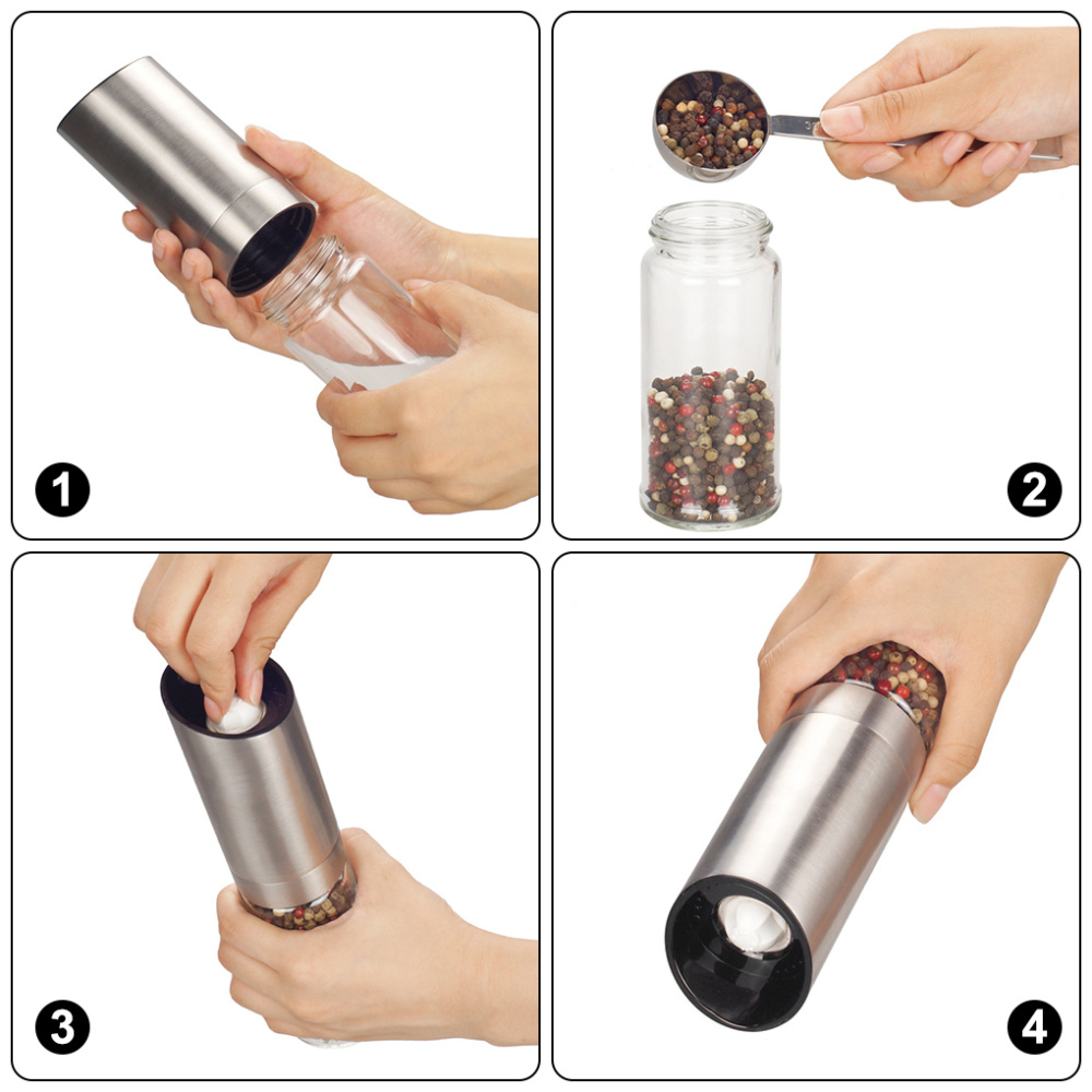 dropship Electric Salt Pepper Grinder USB Rechargeable Pepper Mill Adjustable Coarseness Automatic Spice Milling Machine Kitchen Tool